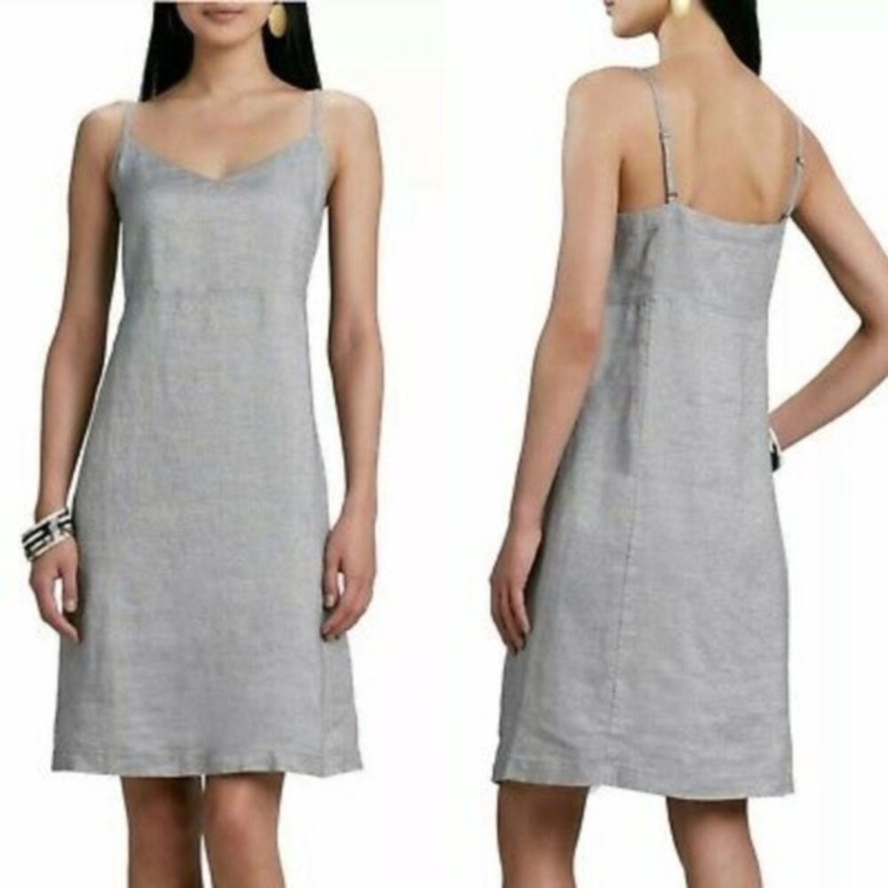 Eileen Fisher linen shimmer shift dress